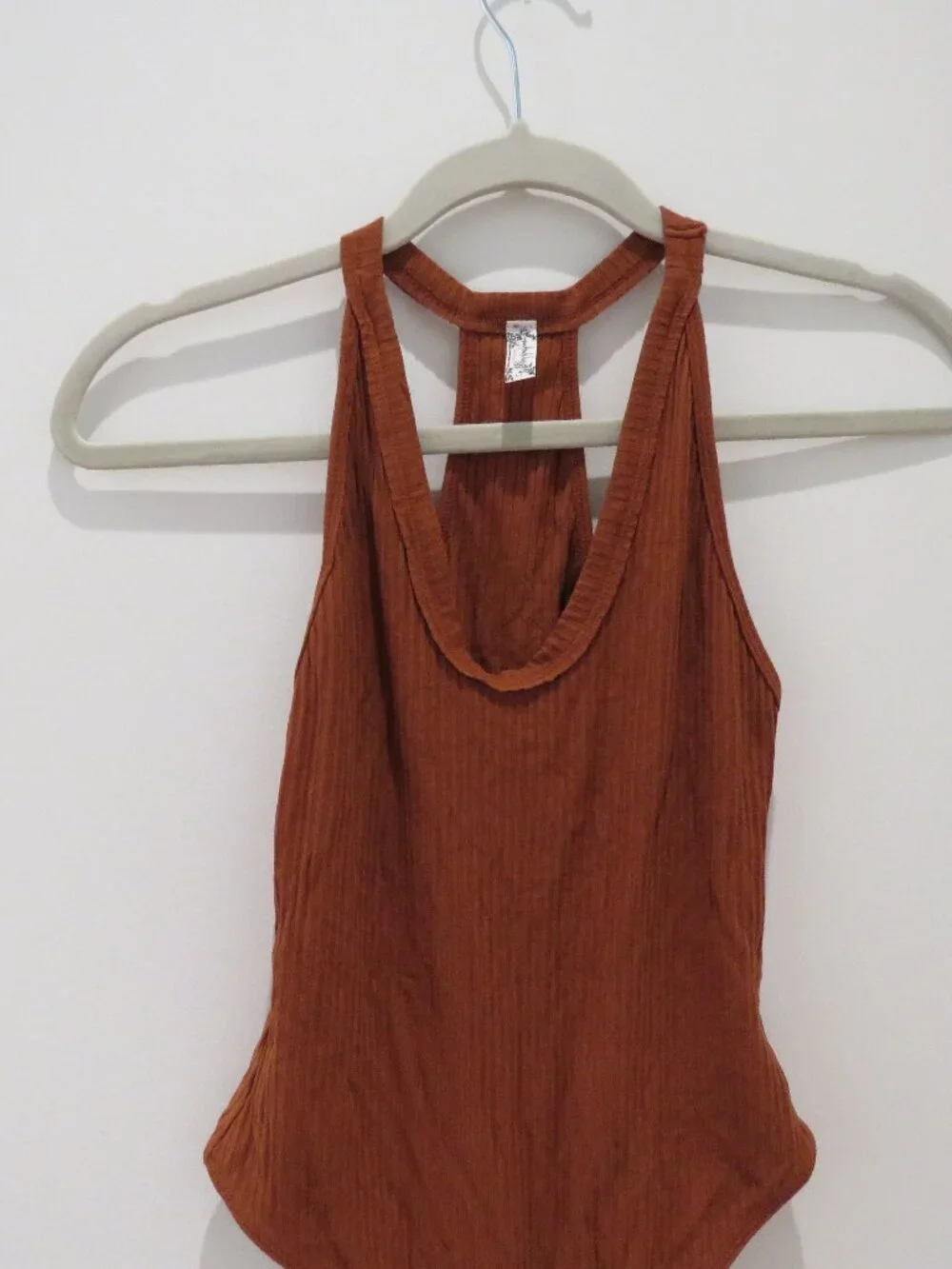 INTIMATELY FREE PEOPLE Speed Dial Bodysuit Bronze Brown Ribbed Small Minimalist - Picture 4 of 13